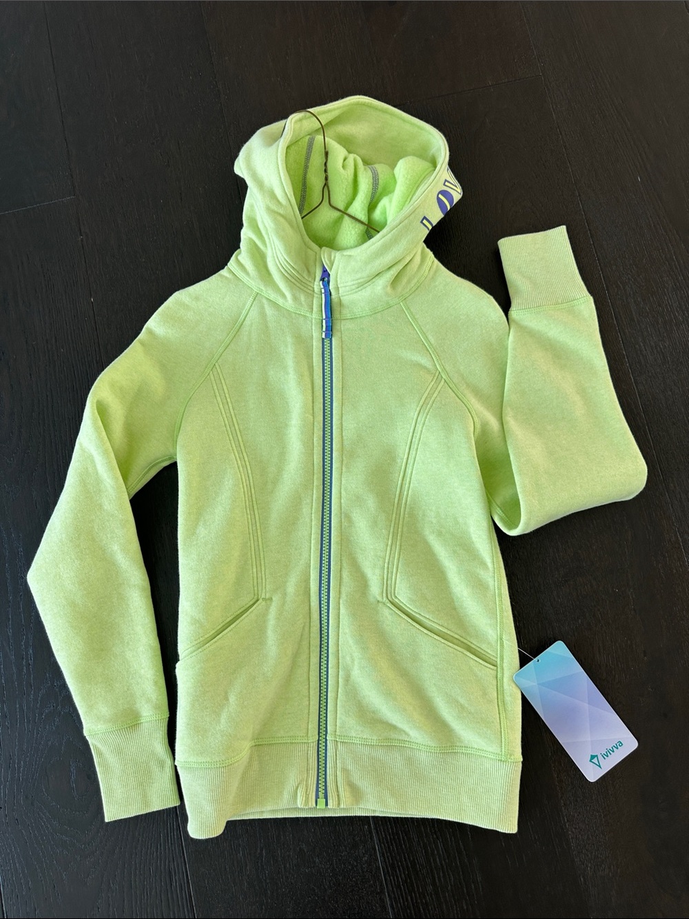 NWT!! Girls Ivivva Light Green Full-Zip Hooded Sweatshirt size 10